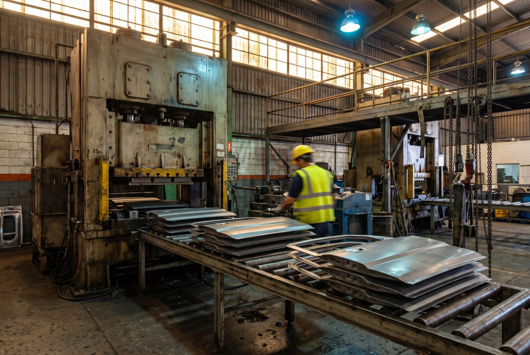 Tandem press line in a 41-year-old stamping plant in Mexico